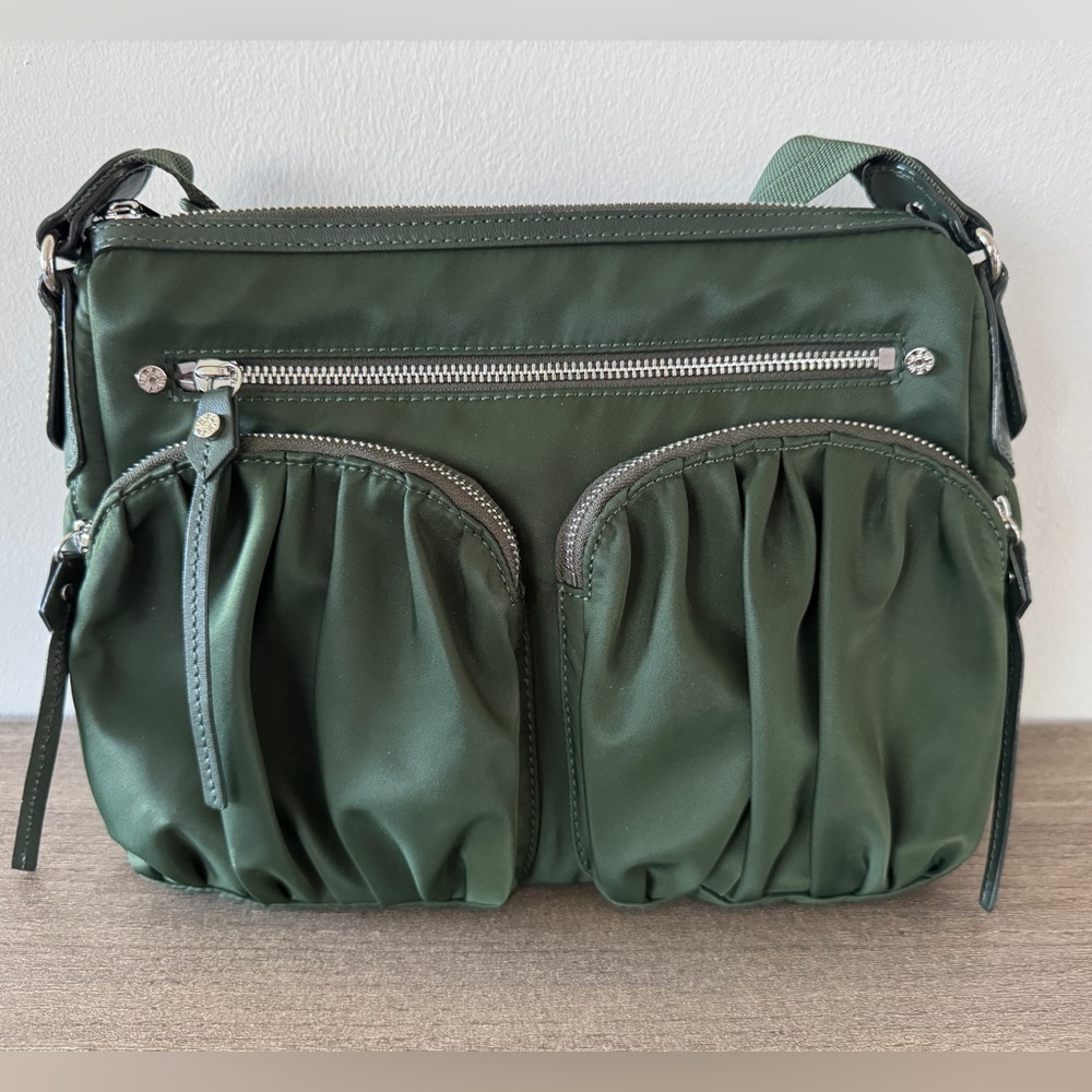 MZ WALLACE Forest Green Multi Zip Adjustable Crossbody Bag. Excellent Condition - Picture 2 of 12